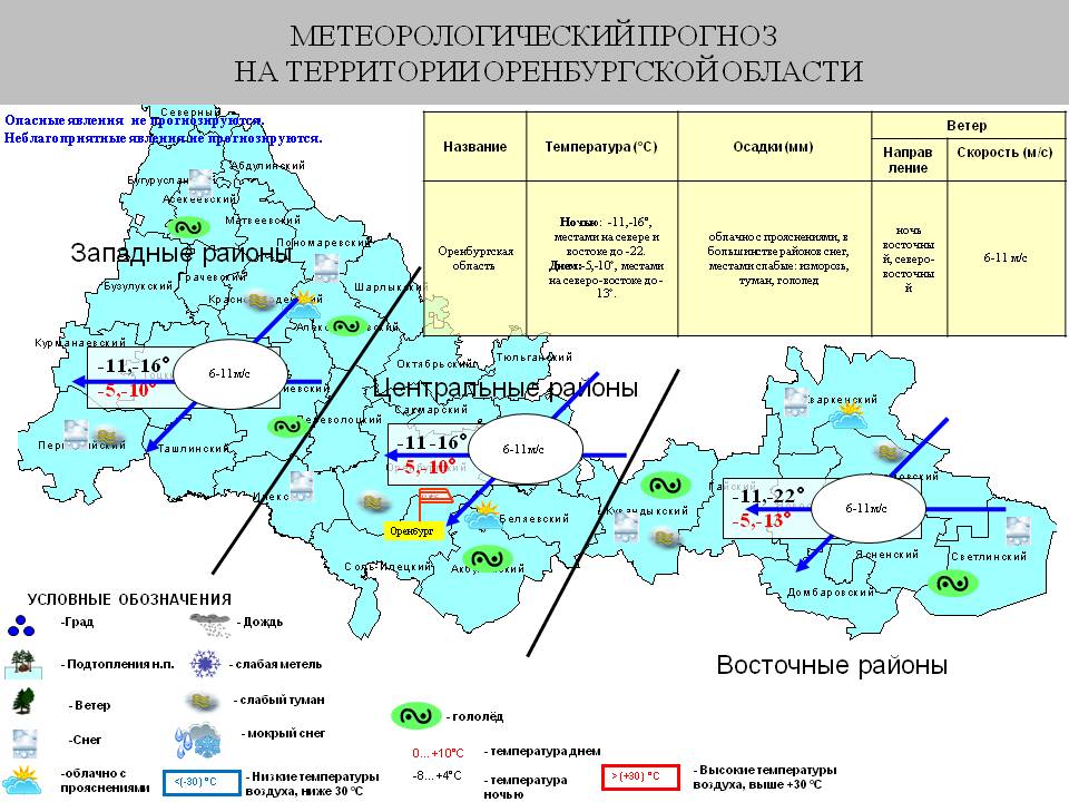 Карта восточного оренбуржья