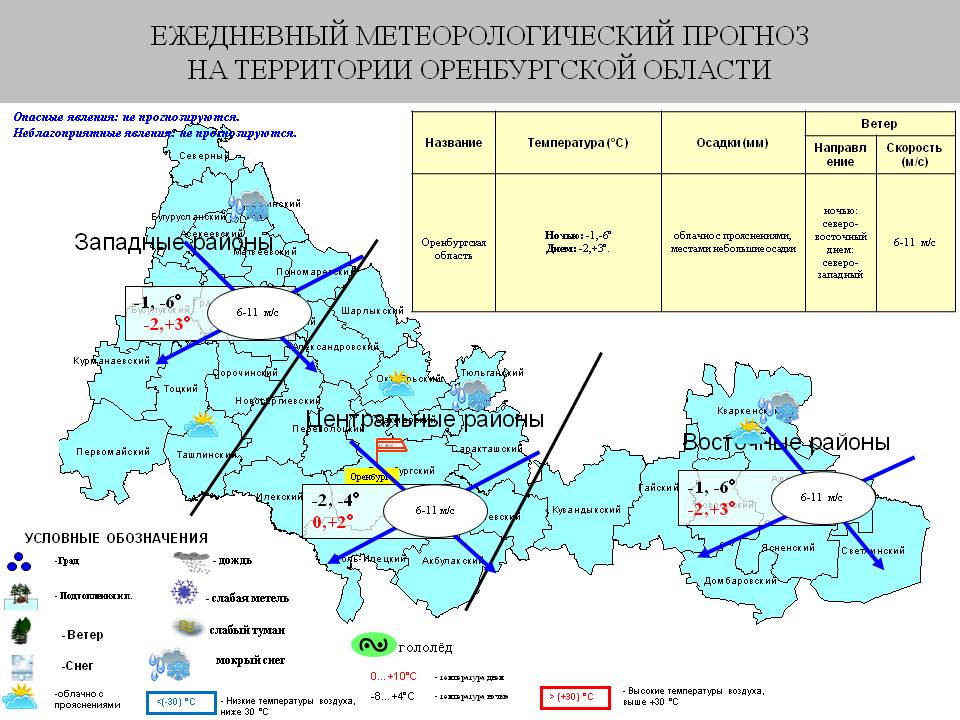 Карта оренбургского района с 9 января