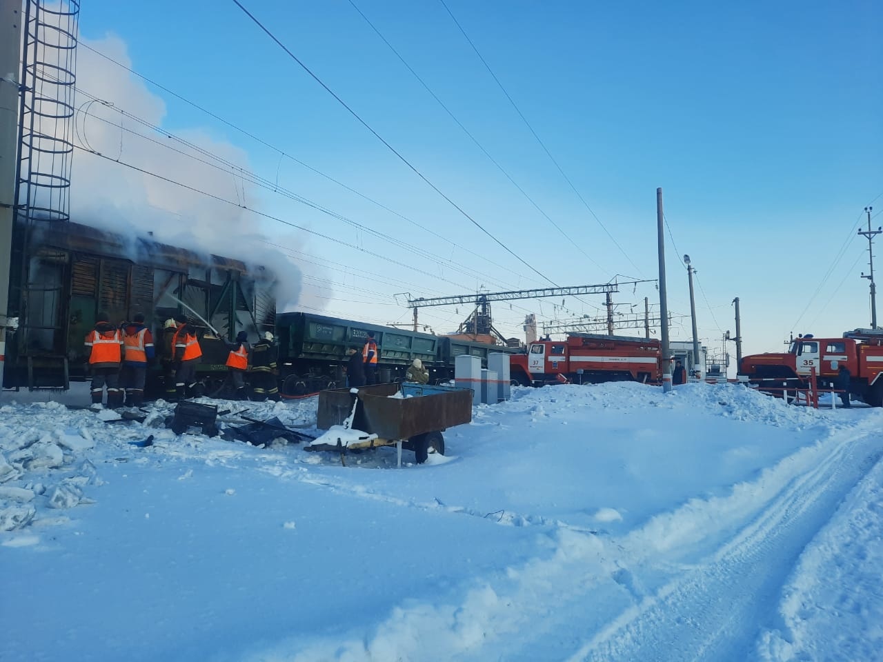 На пожаре в вагоне товарного поезда на перегоне Медногорск-Сара пострадал  работник | 26.01.2022 | Новости Оренбурга - БезФормата