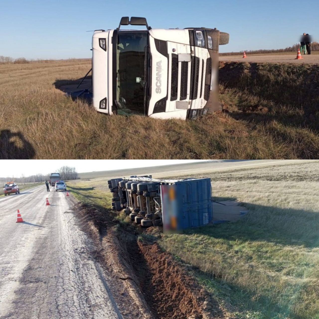 В Пономаревском районе перевернулся грузовик «Scania» | 18.10.2023 |  Новости Оренбурга - БезФормата