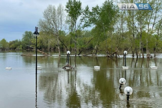Продолжает падать. 877 сантиметров — уровень воды в Урале у Оренбурга на 20.00