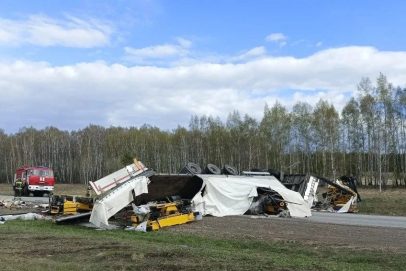 ДТП на трассе М-5 «Урал»: в Северном районе перевернулся грузовик с прицепом