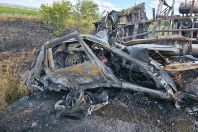 Массовое ДТП в Бузулукском районе. На трассе сгорели авто и погиб водитель
