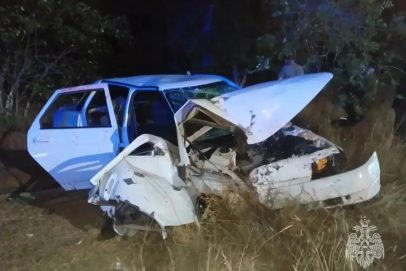 Врезались в дерево и оказались зажаты в авто: в Домбаровке спасли 2 человек после ДТП